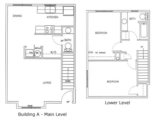 Beaver Brook 2 Bedroom Layout - Downstairs