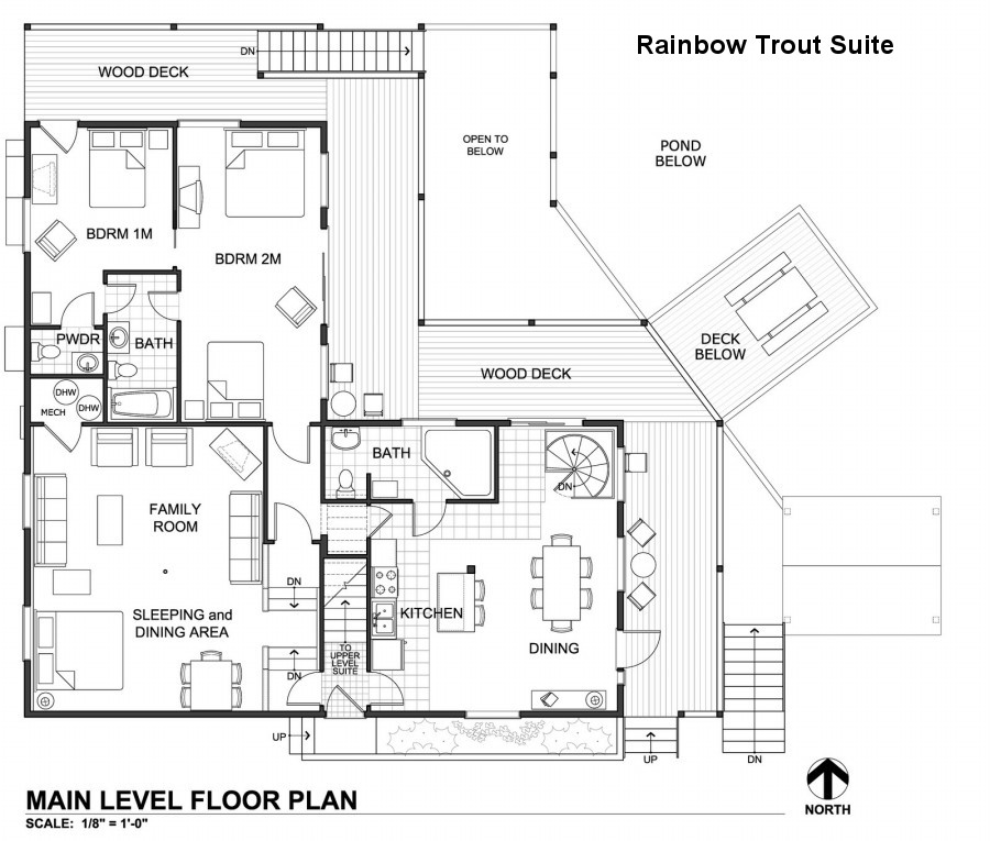 Trout Haven Lodge Main Level Layout