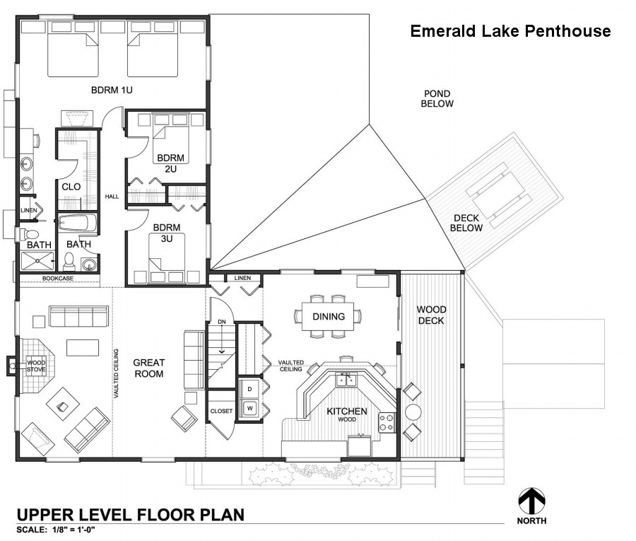 Trout Haven Lodge Upper Level Layout
